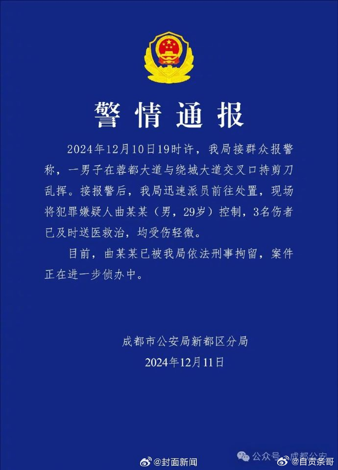 成都男子持剪刀乱挥事件，深度解析与反思通报